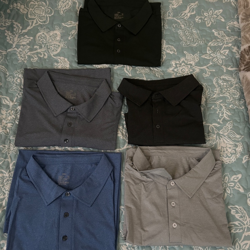 Men's Classic Polo Shirt - Black, Blue, Gray